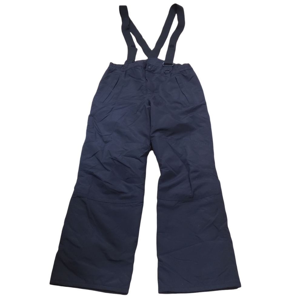 Lands' End Black Youth Snow Pants with adjustable suspenders.